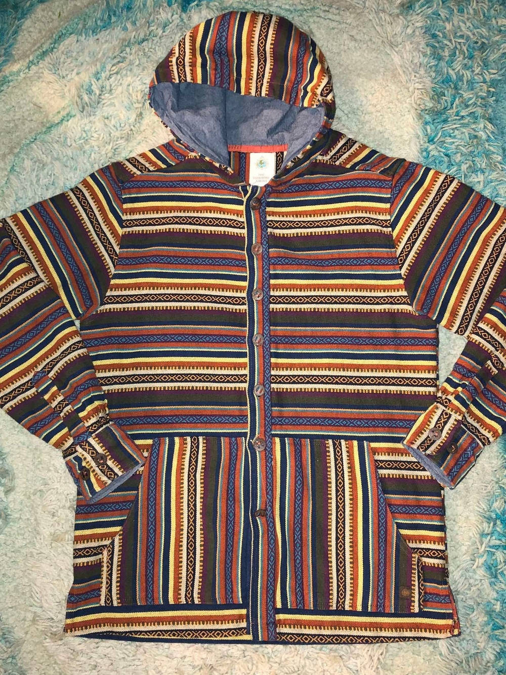 The Territory Ahead Multicolor Striped Hooded Shirt Jacket